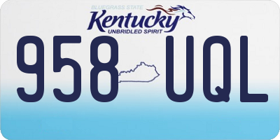 KY license plate 958UQL