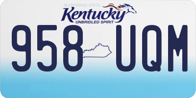 KY license plate 958UQM