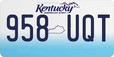 KY license plate 958UQT