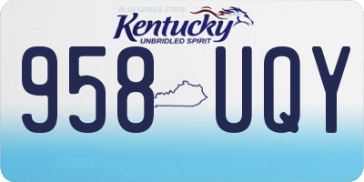 KY license plate 958UQY
