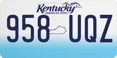 KY license plate 958UQZ
