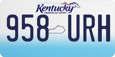 KY license plate 958URH