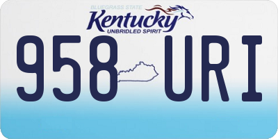 KY license plate 958URI
