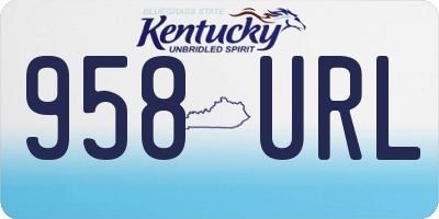 KY license plate 958URL