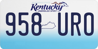 KY license plate 958URO