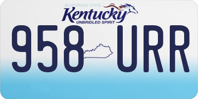 KY license plate 958URR