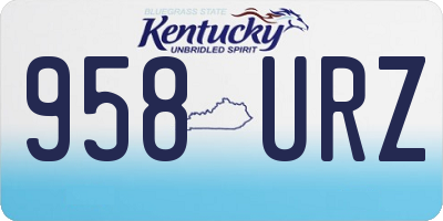 KY license plate 958URZ