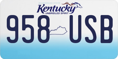 KY license plate 958USB