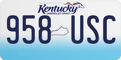 KY license plate 958USC