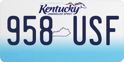 KY license plate 958USF