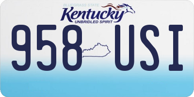 KY license plate 958USI