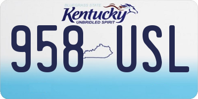 KY license plate 958USL