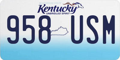KY license plate 958USM