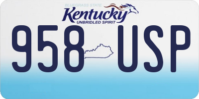 KY license plate 958USP