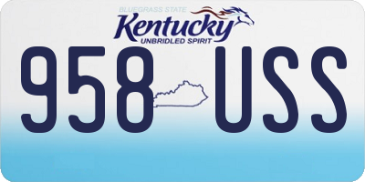 KY license plate 958USS