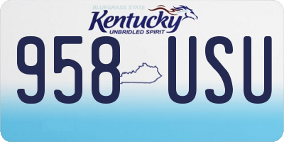 KY license plate 958USU