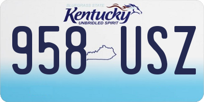 KY license plate 958USZ