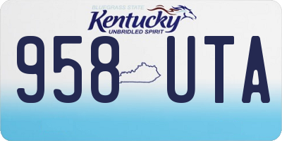 KY license plate 958UTA