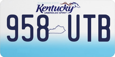 KY license plate 958UTB