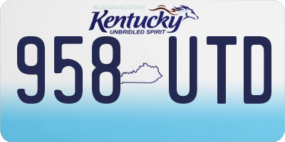 KY license plate 958UTD