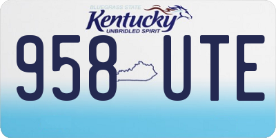 KY license plate 958UTE