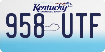 KY license plate 958UTF