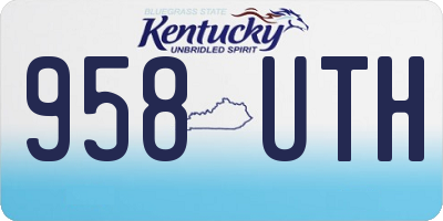 KY license plate 958UTH