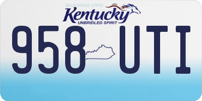 KY license plate 958UTI