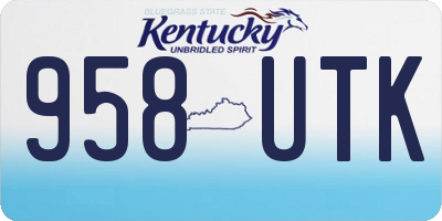 KY license plate 958UTK
