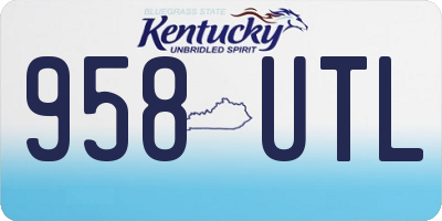 KY license plate 958UTL