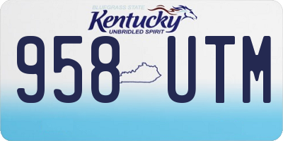 KY license plate 958UTM