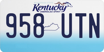KY license plate 958UTN