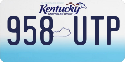 KY license plate 958UTP