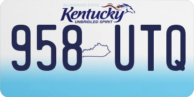 KY license plate 958UTQ