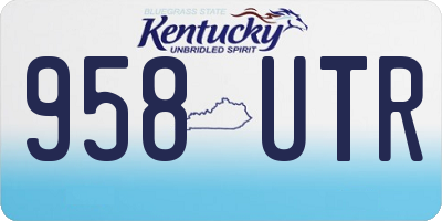 KY license plate 958UTR