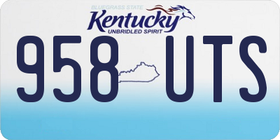 KY license plate 958UTS