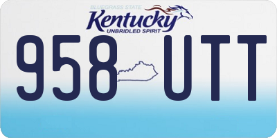 KY license plate 958UTT