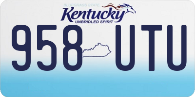 KY license plate 958UTU
