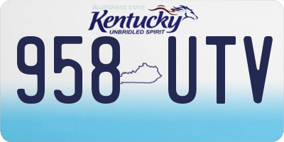 KY license plate 958UTV