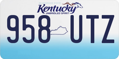 KY license plate 958UTZ