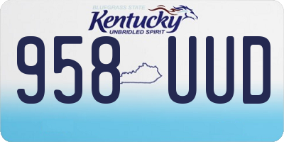 KY license plate 958UUD
