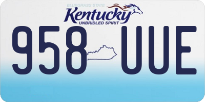 KY license plate 958UUE