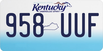 KY license plate 958UUF
