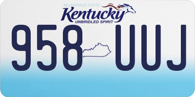 KY license plate 958UUJ