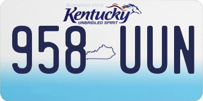 KY license plate 958UUN