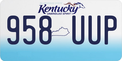 KY license plate 958UUP
