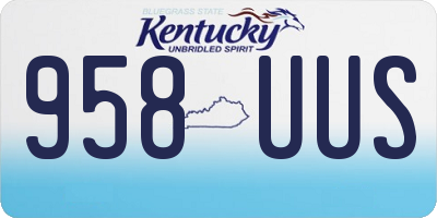 KY license plate 958UUS