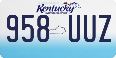 KY license plate 958UUZ