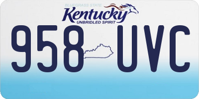 KY license plate 958UVC