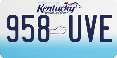 KY license plate 958UVE